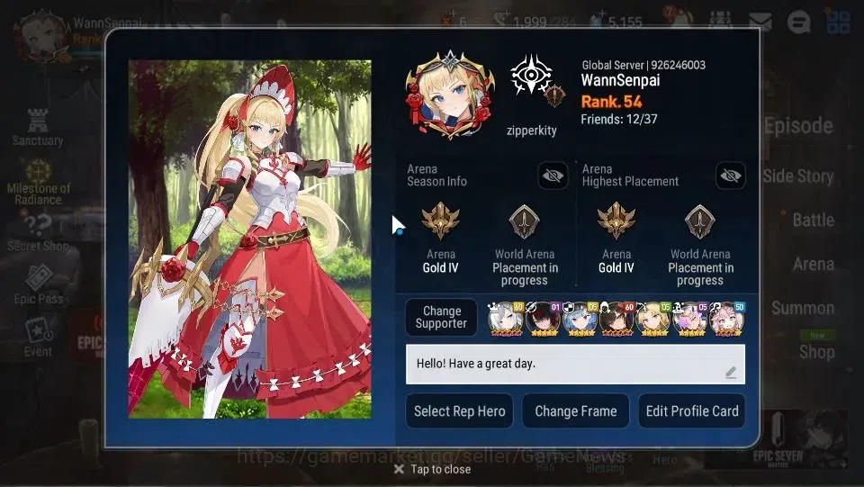 Epic Seven Accounts GLOBAL Unverif|New Era|14 ML(BArunka,LOTScales,NM image 2
