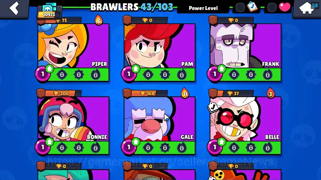 Brawl Stars Accounts 10473 Trophy|43 Brawler 7 Max Lvl|4k Bling|2 Legen image 11