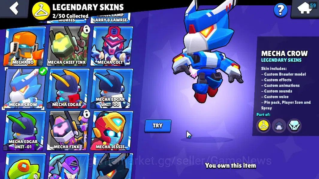 Brawl Stars Accounts 10473 Trophy|43 Brawler 7 Max Lvl|4k Bling|2 Legen image 15
