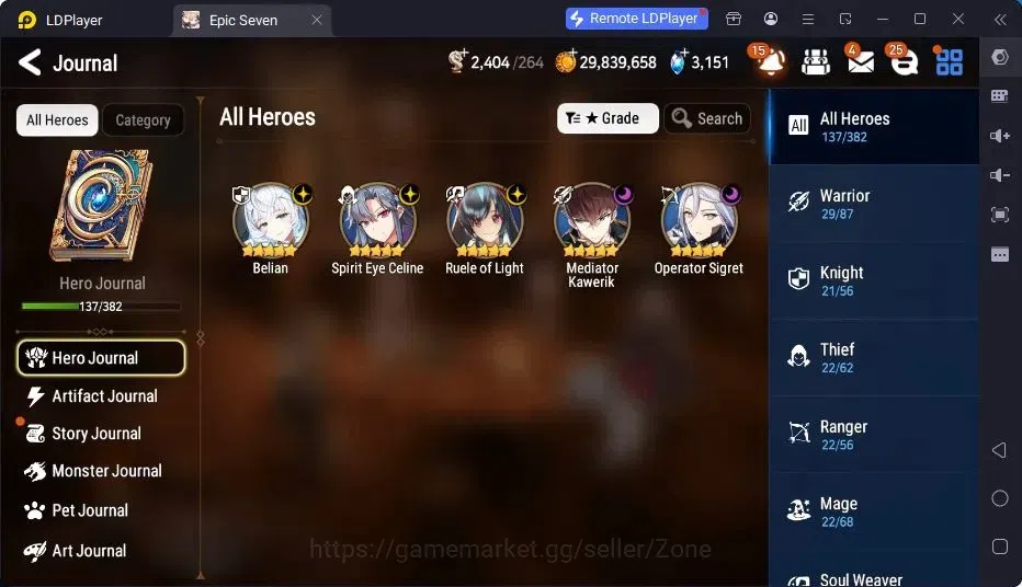 Epic Seven Accounts Global Unverif|5ML (Belian, S.E. Celine, Ruele, M. image 2