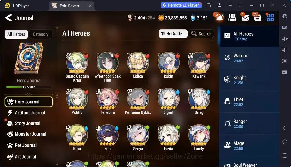 Epic Seven Accounts Global Unverif|5ML (Belian, S.E. Celine, Ruele, M. image 3