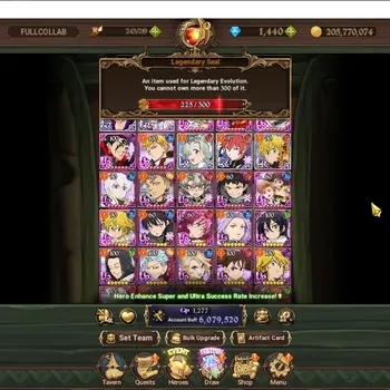 The Seven Deadly Sins: Grand Cross Accounts Endgame Global|6M CC|225 LS|1440 Dm|5 LR 14 UR+Collab