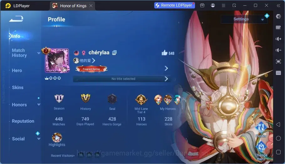 Honor of Kings Accounts Global | 113H 228S |FLAWLESS XiaoQiao,BLESSED Nako image 1