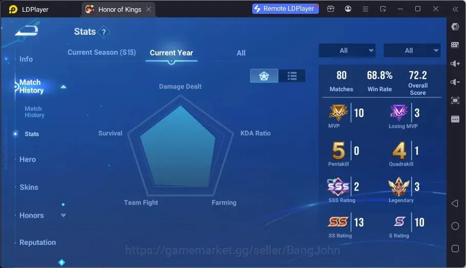 Honor of Kings Accounts Global | 113H 228S |FLAWLESS XiaoQiao,BLESSED Nako image 2