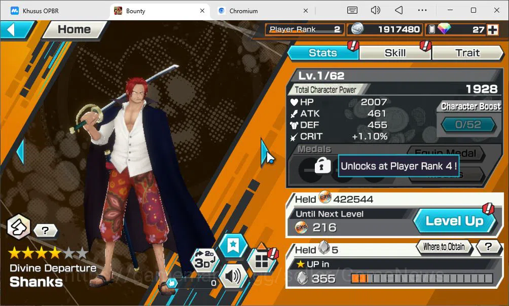 One Piece Bounty Rush Accounts Global|6EX|DD Shanks,WI Law,KS Yamato,LH D.Garp,T5 image 6