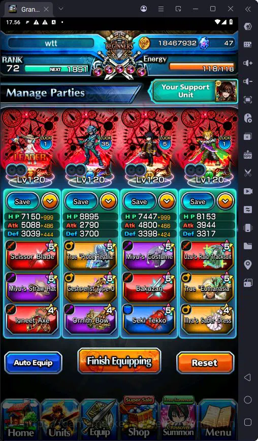 Grand Summoners Accounts GLOBAL|Ascend 27|Rank 72|Houka Inumutu|Summer Miyu image 4