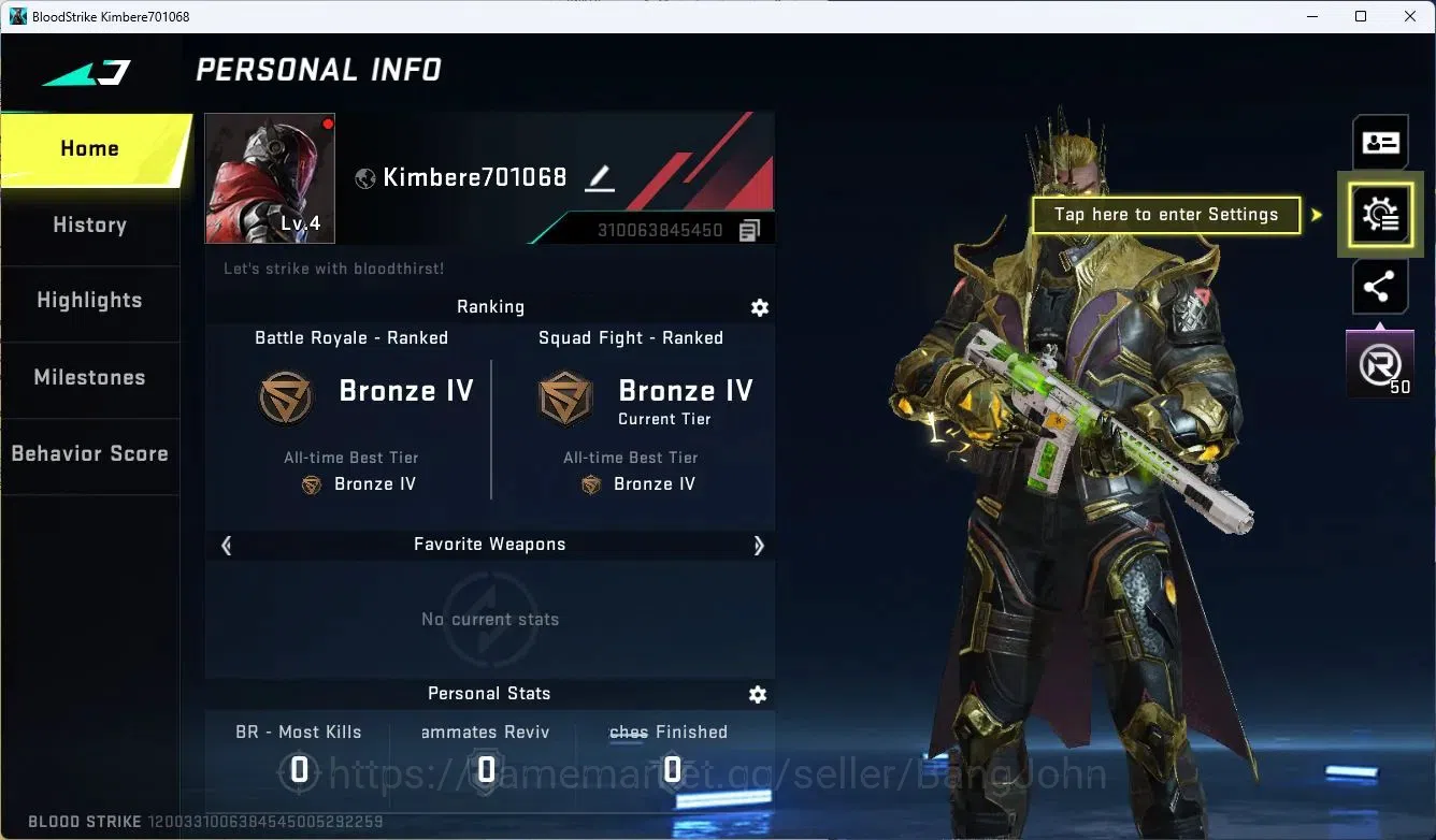 Blood Strike Accounts ASIA | Ultra VOLT | Legendary M4A1 | Epic Name-Cha image 1
