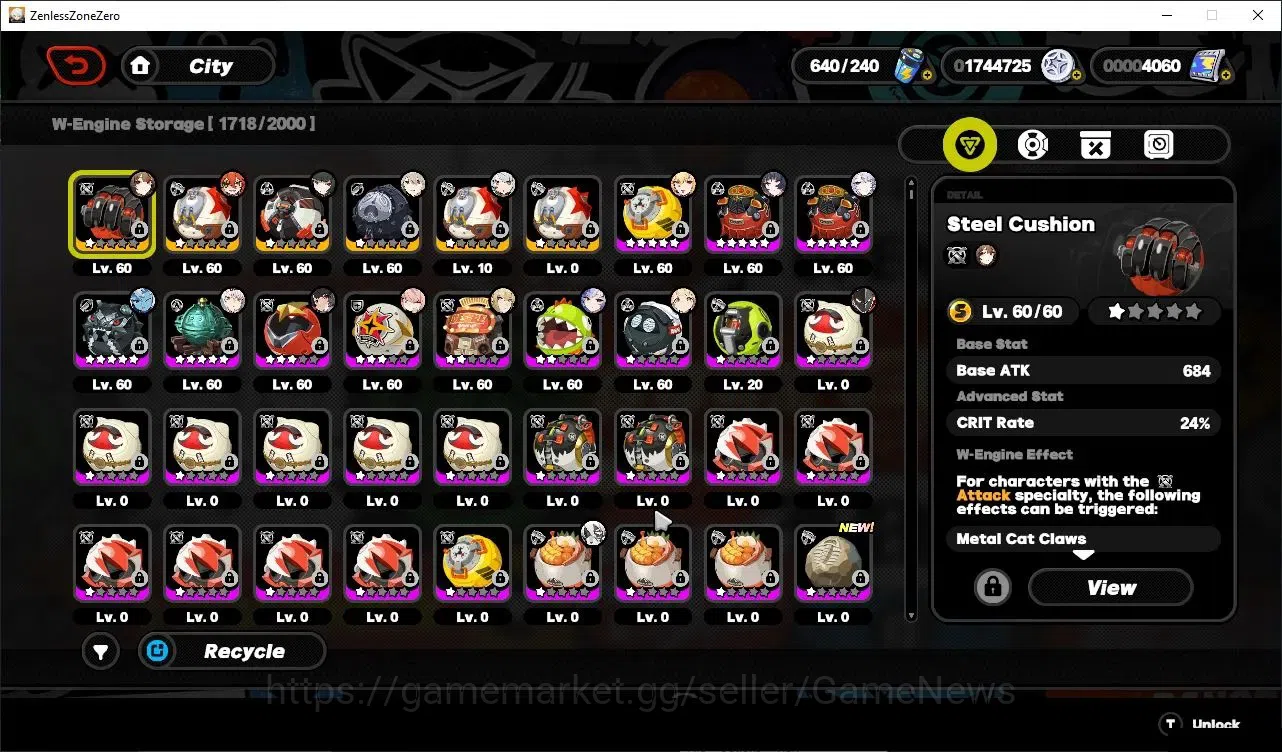 Zenless Zone Zero Accounts End-Game ASIA|IK 60|Free GI ENDGAME|4K Chrom|12 LMT 15