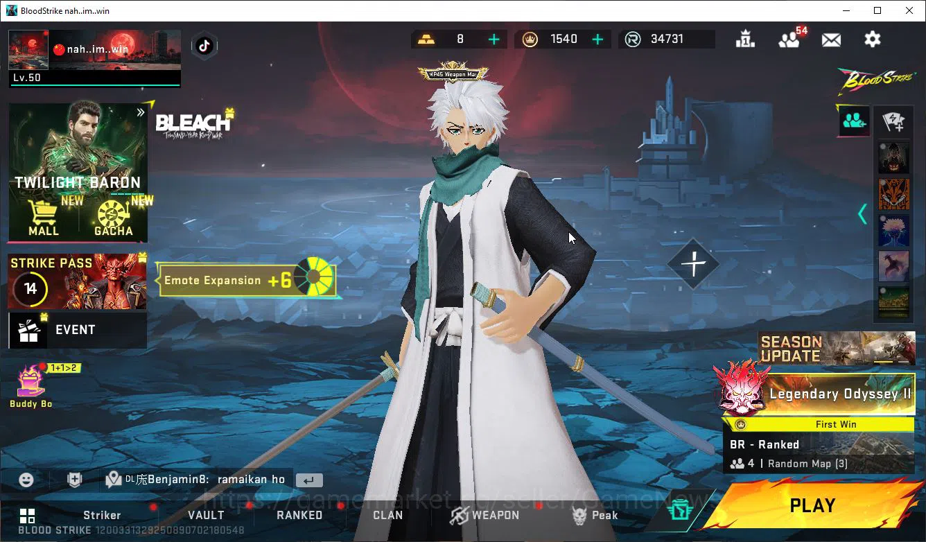 Blood Strike Mid-Tier ASIA|1 MELE Zenpakuto|15 ULTRA[Katya,Hank,Glock,Ve image 1