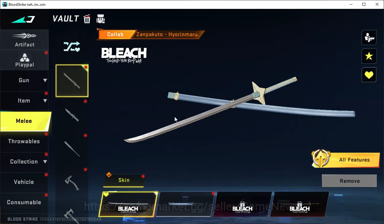 Blood Strike Accounts Mid-Tier ASIA|1 MELE Zenpakuto|15 ULTRA[Katya,Hank,Glock,Vector,INP9,Etc]|Collab Bleach 12