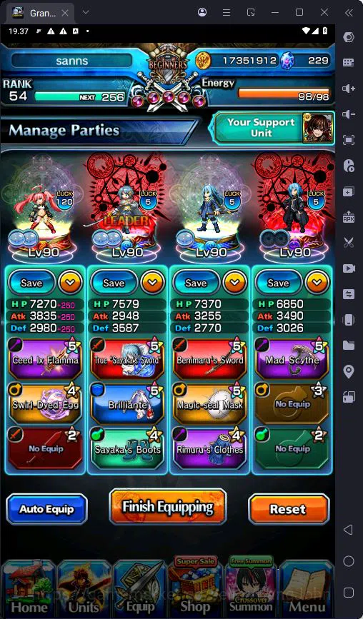 Grand Summoners Accounts GLOBAL|Ascend 6|Rank 54|Sayaka Miki |Madoka Kaname image 5