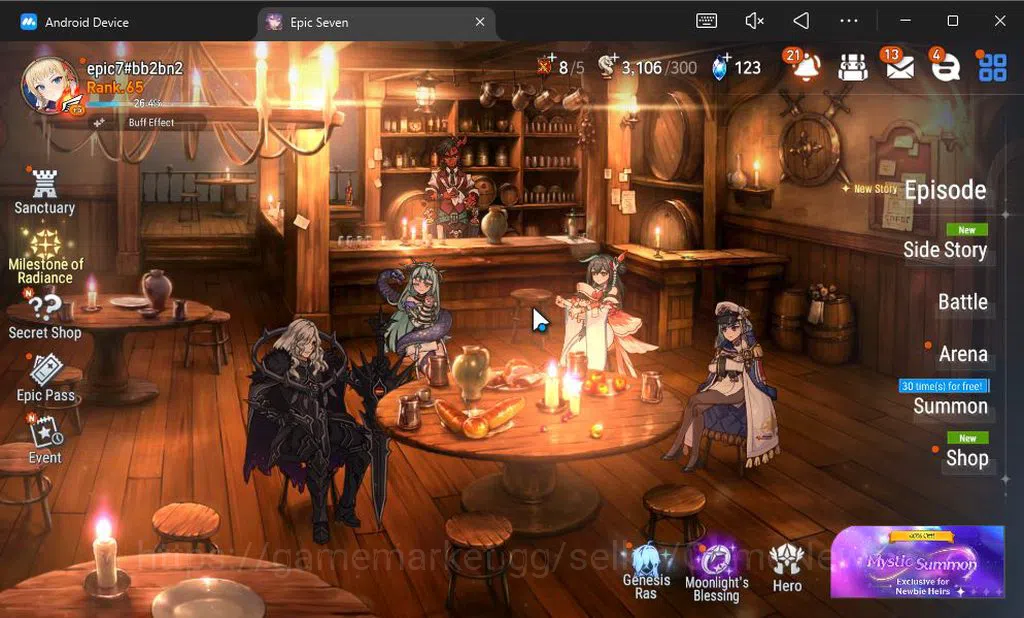 Epic Seven Accounts GLOBAL UNVERIF|9 ML(ConQ Lilias,LH Cermia,Har Sett image 1