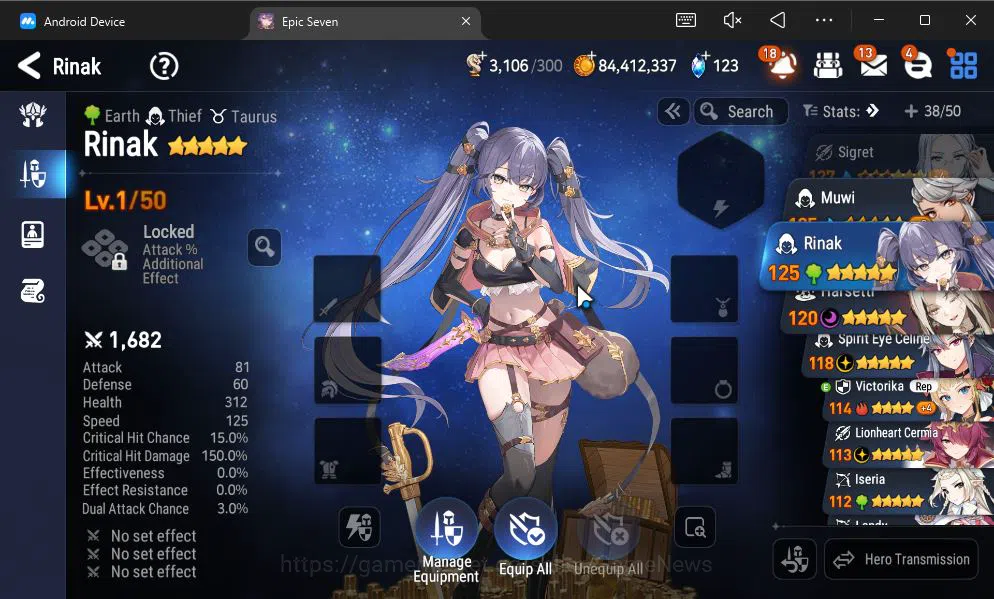 Epic Seven Accounts GLOBAL UNVERIF|9 ML(ConQ Lilias,LH Cermia,Har Sett image 2