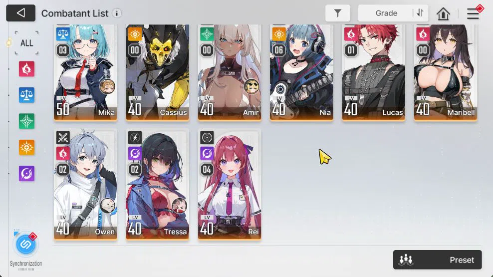 Chaos Zero Nightmare Accounts GLOBAL Lv 45|5 SSR[RitaM2,Haru,Mei Lin,Rin,Hugo]+10 SR[BerylM5,Mika,3,NiaM6,Etc]|14 SR 4