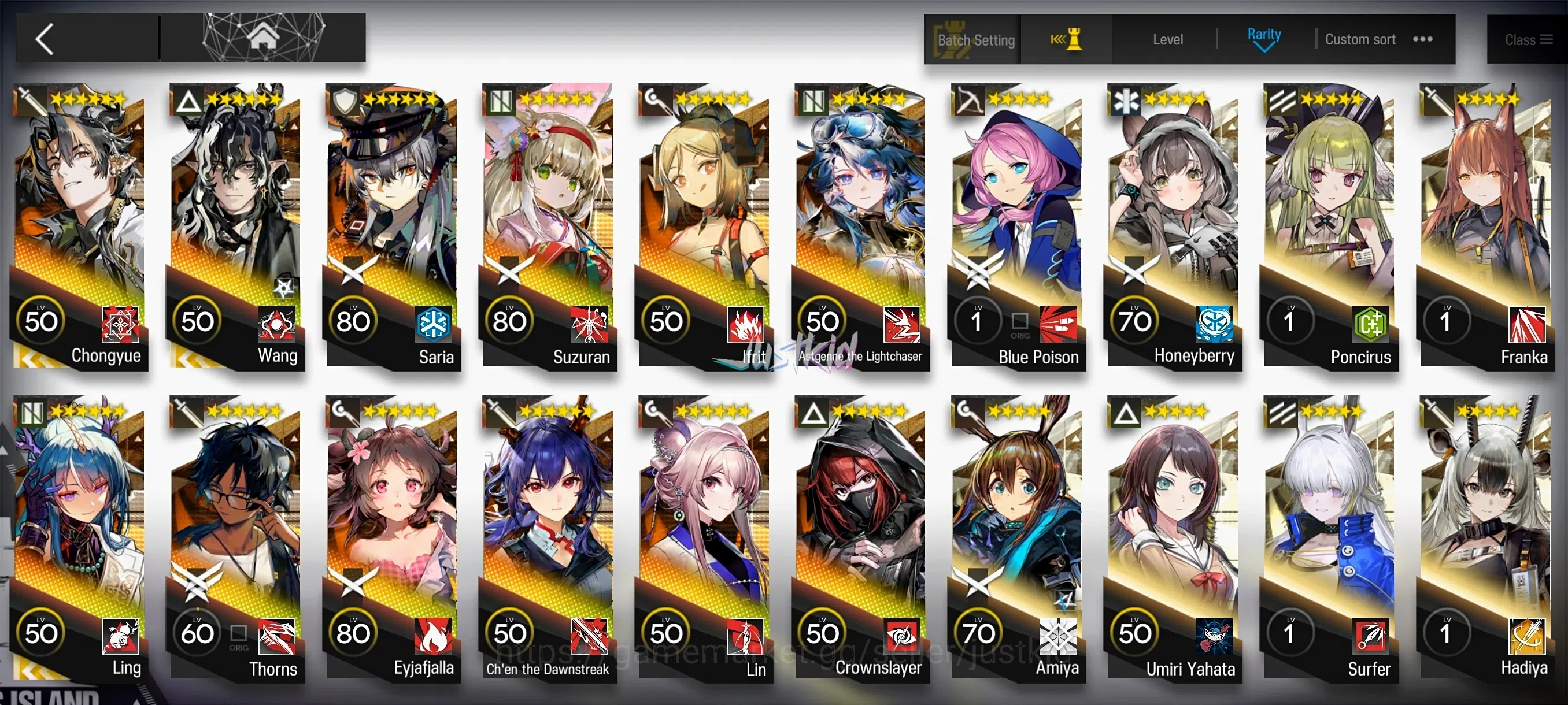 Arknights Accounts Starter ARKNIGHTS GLOBAL STARTERMID 12*6 , 3 LIMITED WANG MAXPOT,CHONGYUE,LING , CHEN 1