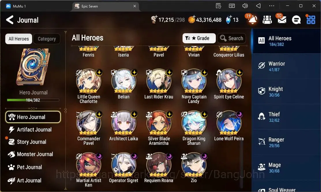 Epic Seven Accounts High-End Global Unverif | 15 ML(C Lilias,Belian,LR Krau,SE Celine,C Pavel,A Laika,LW 8
