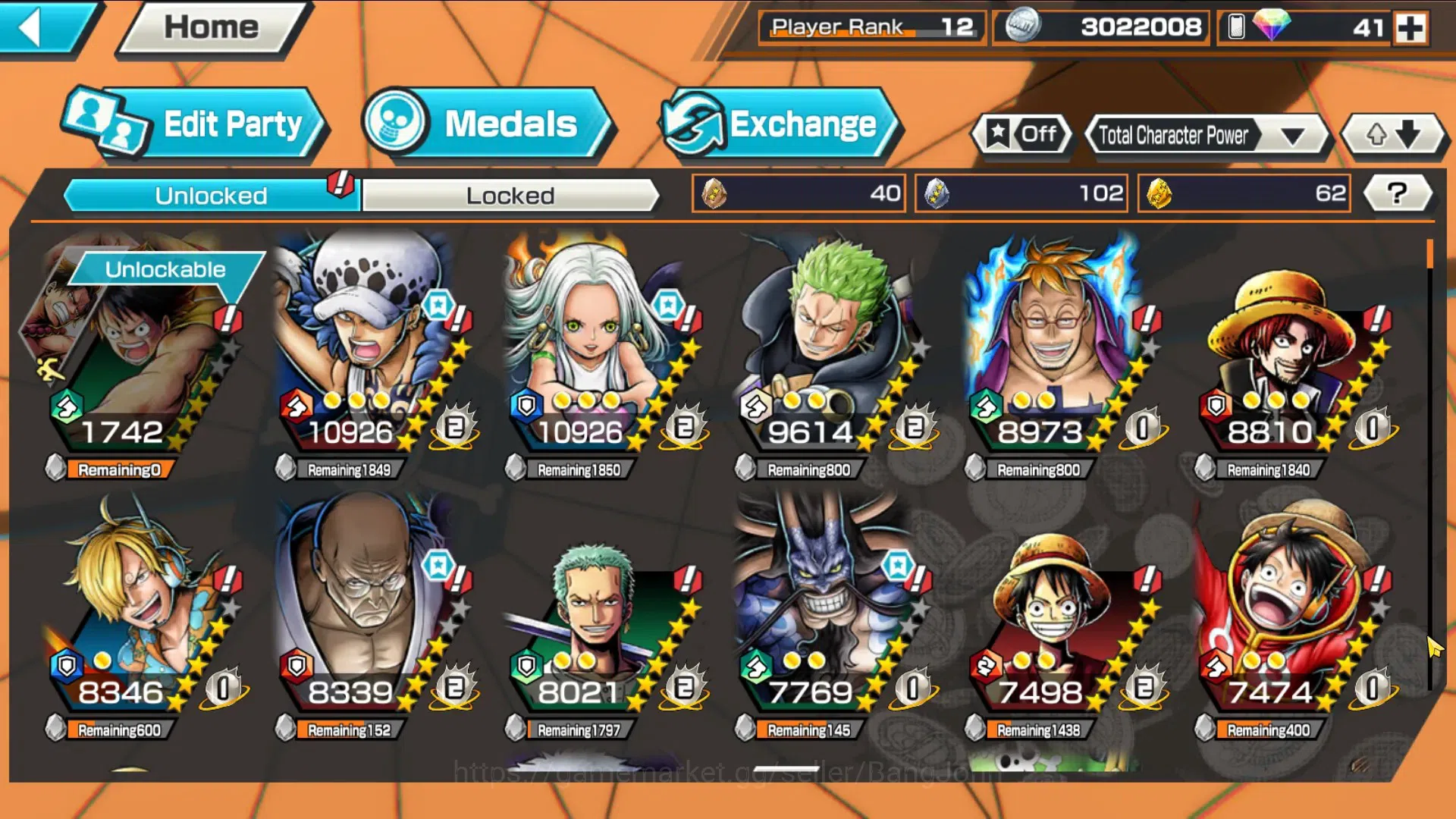 One Piece Bounty Rush Accounts GLOBAL|5Ex-2Max|Law,SS Snake,St. Nusjuro,Kaido,Kin image 10