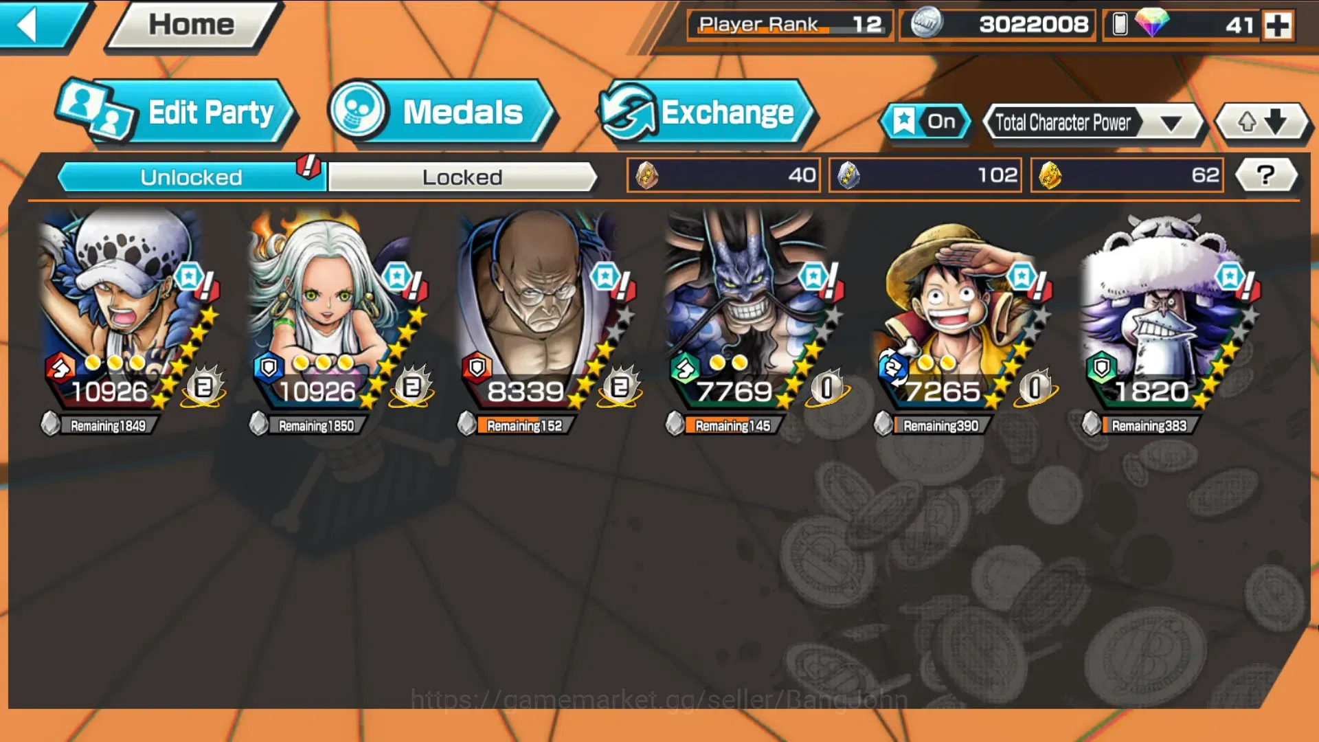 One Piece Bounty Rush Accounts GLOBAL|5Ex-2Max|Law,SS Snake,St. Nusjuro,Kaido,Kin image 11