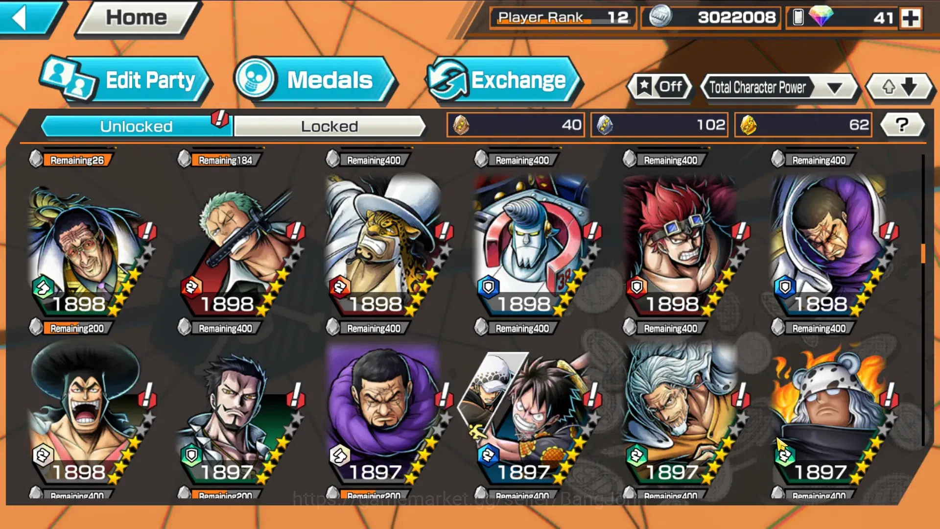 One Piece Bounty Rush Accounts GLOBAL|5Ex-2Max|Law,SS Snake,St. Nusjuro,Kaido,Kin image 5
