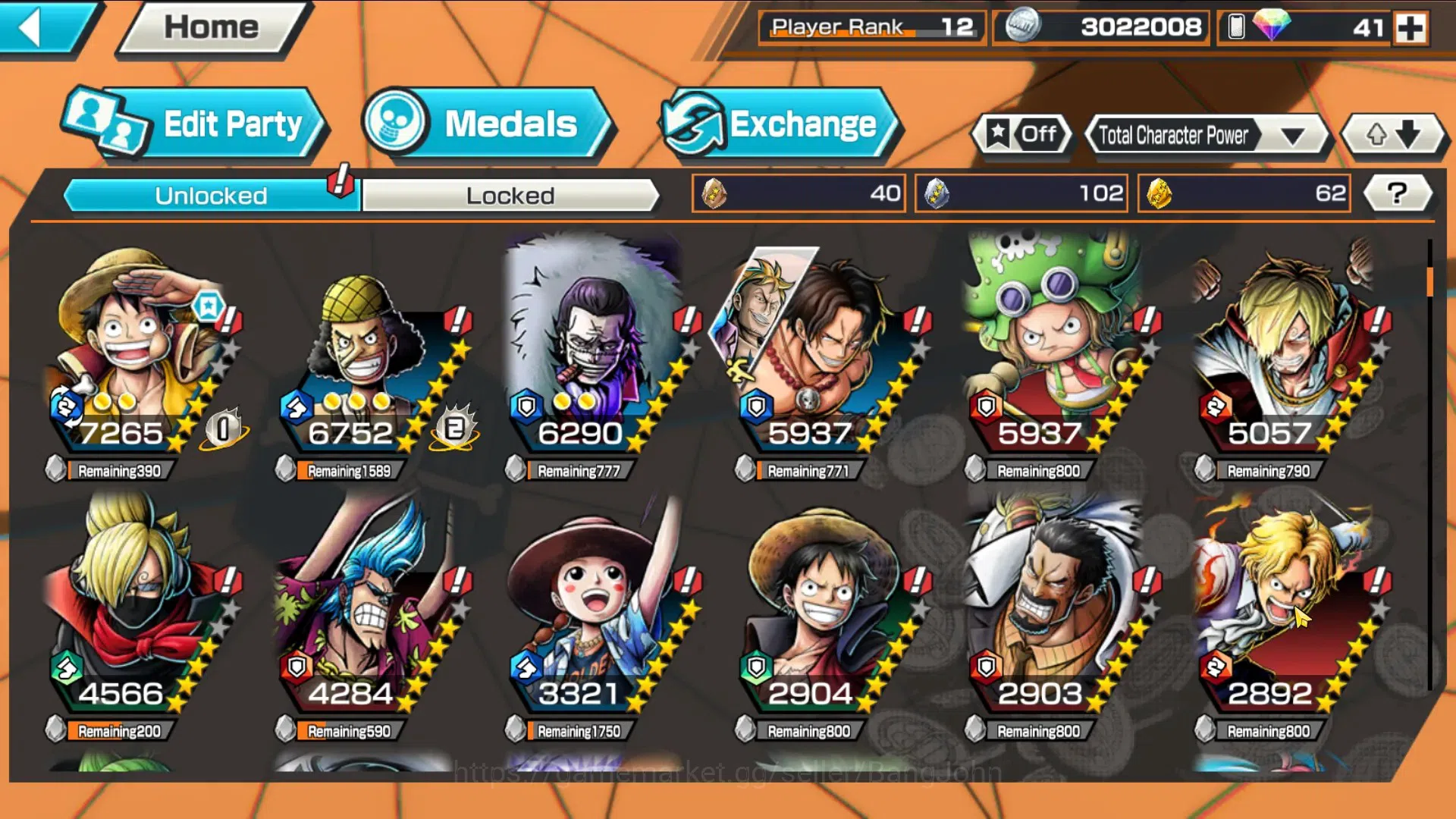 One Piece Bounty Rush Accounts GLOBAL|5Ex-2Max|Law,SS Snake,St. Nusjuro,Kaido,Kin image 9