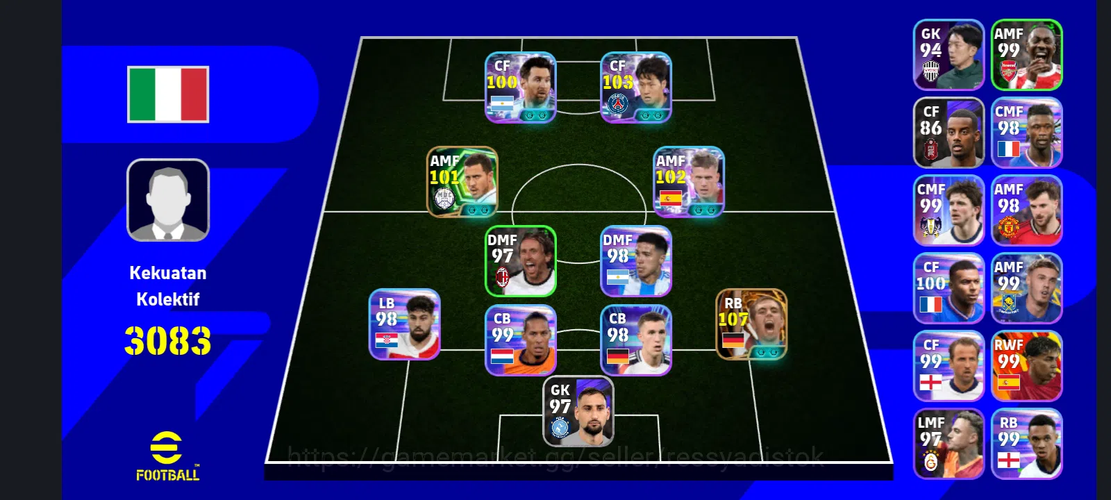 eFootball Accounts Legends & Iconic Players EFOOTBALL 2026 | BIG TIME LAHM, EDEN HAZARD, DANI OLMO, POWER 3076, CHEAPEST 2