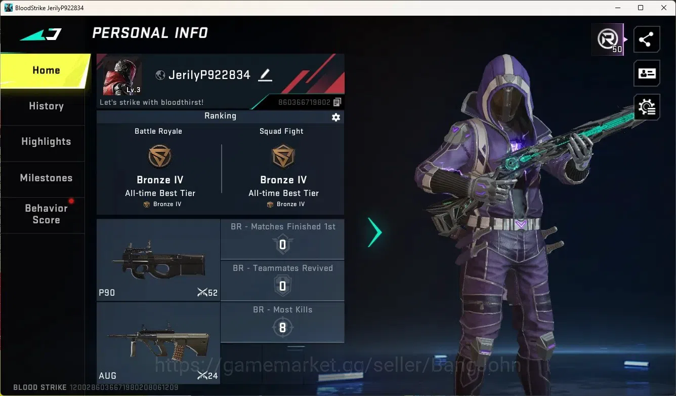 Blood Strike Accounts Others ASIA |1 Eternal Gun:M1887-Netherflame|Ultra Melee Katar-Selachian|1 Legendary Gun|1 1