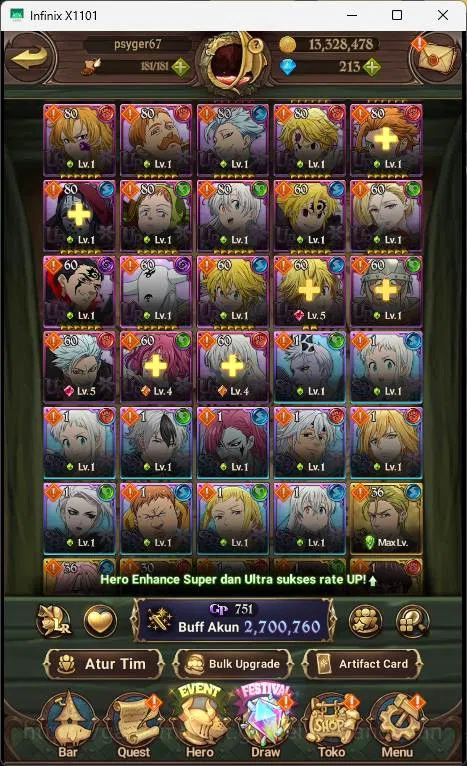 The Seven Deadly Sins: Grand Cross Accounts ASIA| 2.7M CC| 1LR elizabeth| UR Salos, Eastin Opp image 12