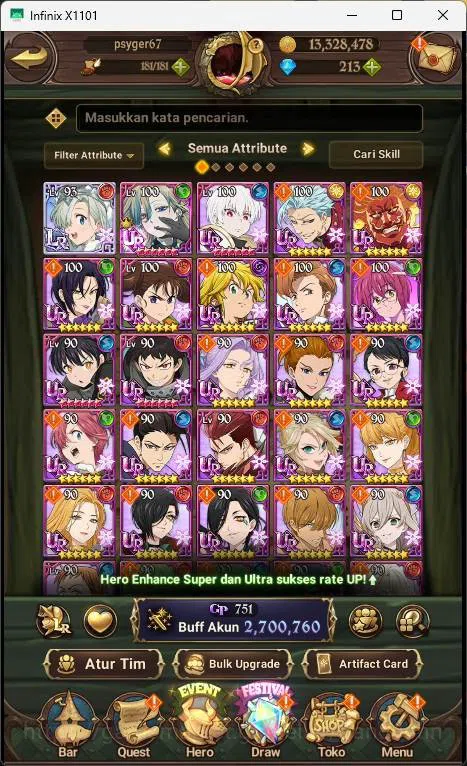 The Seven Deadly Sins: Grand Cross Accounts ASIA| 2.7M CC| 1LR elizabeth| UR Salos, Eastin Opp image 7