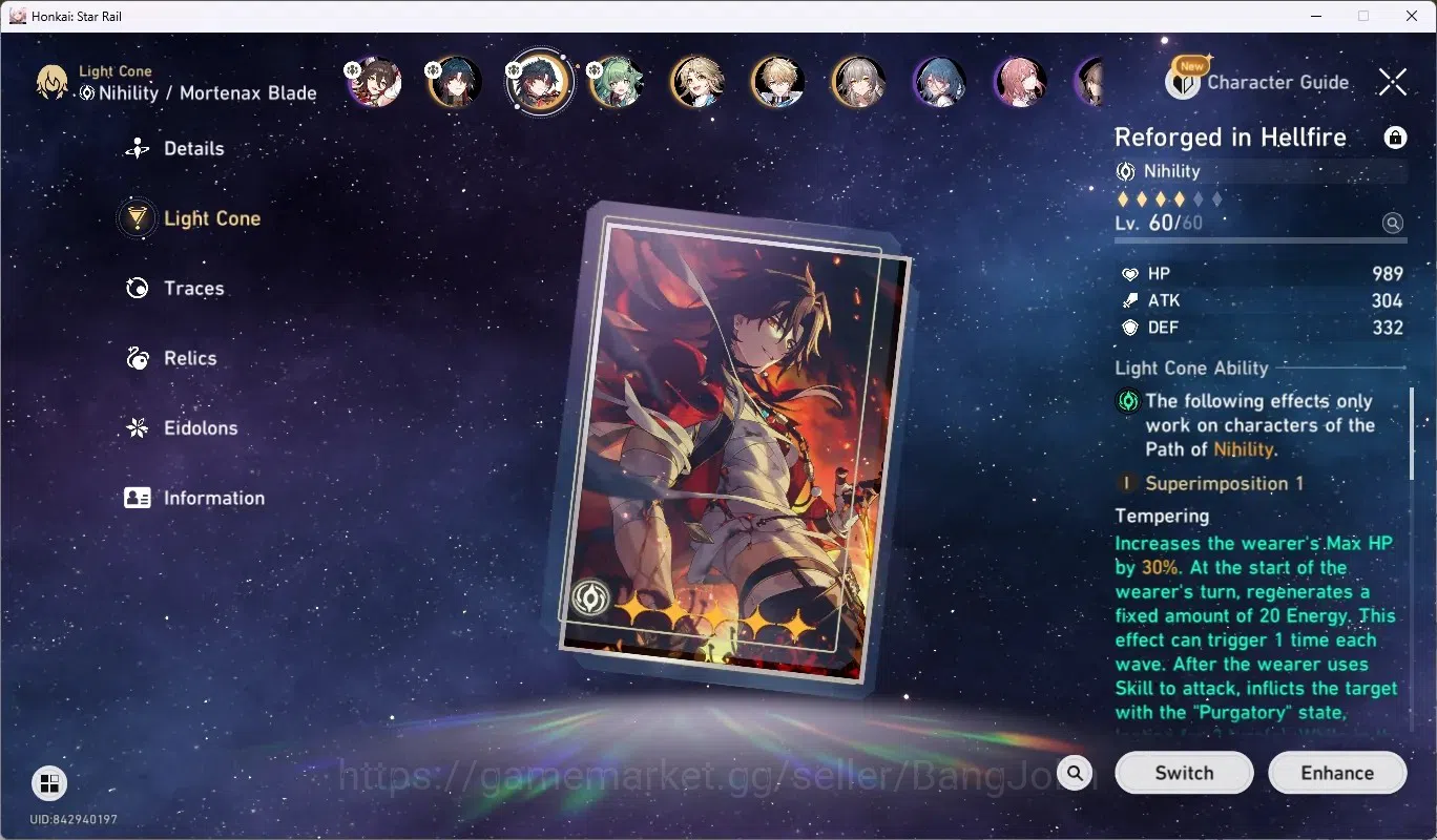 Honkai Star Rail Accounts ASIA | TL 46 |3 Character limited (Mortenax Blade  image 12