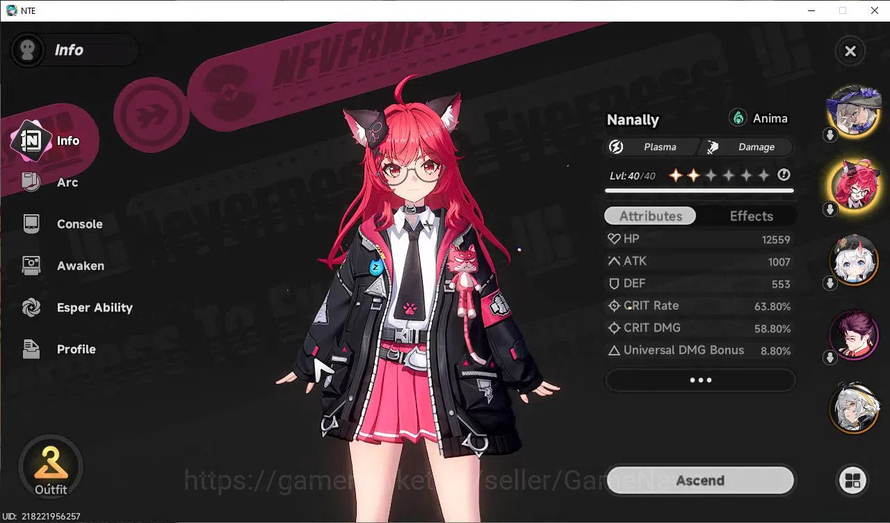 Neverness to Everness Accounts GLOBAL NA|HL 25|TL 11|6 SSR 1 Limited Nanally,Jiuy image 2