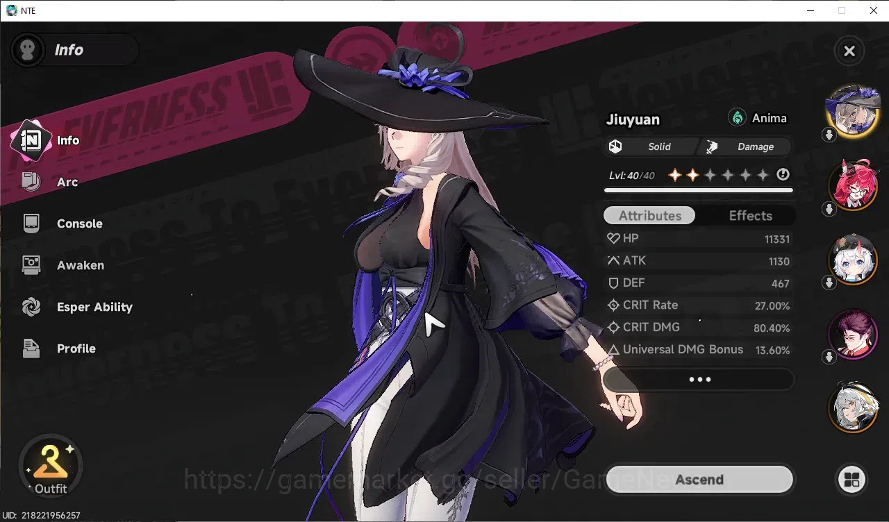 Neverness to Everness Accounts GLOBAL NA|HL 25|TL 11|6 SSR 1 Limited Nanally,Jiuy image 3