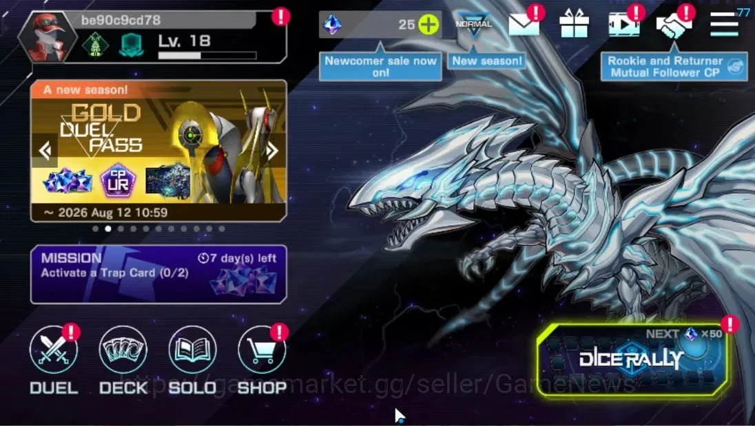 Yu-Gi-Oh! Master Duel Accounts Mid-Level Android|Lv 18 | 20 Deck |Kewl, VSK9, Yummys, Dracotail, Elfnote, Etc||Ranked 1