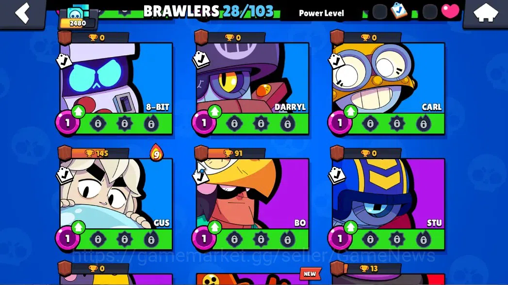 Brawl Stars Accounts 2480 Trophy|28 Brawlers 3 Max Lvl|10 Epic(Alleycat image 10