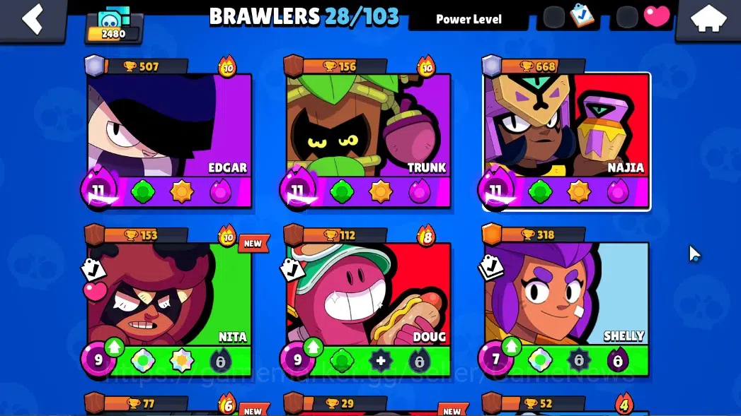 Brawl Stars Accounts 2480 Trophy|28 Brawlers 3 Max Lvl|10 Epic(Alleycat image 7