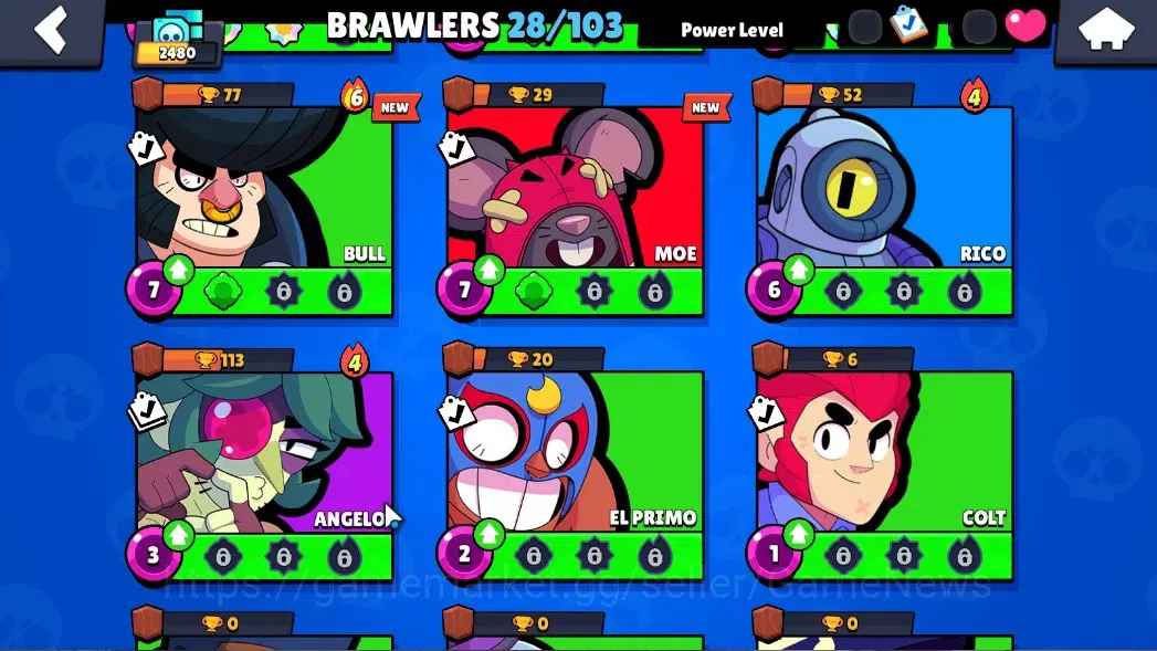 Brawl Stars Accounts 2480 Trophy|28 Brawlers 3 Max Lvl|10 Epic(Alleycat image 8