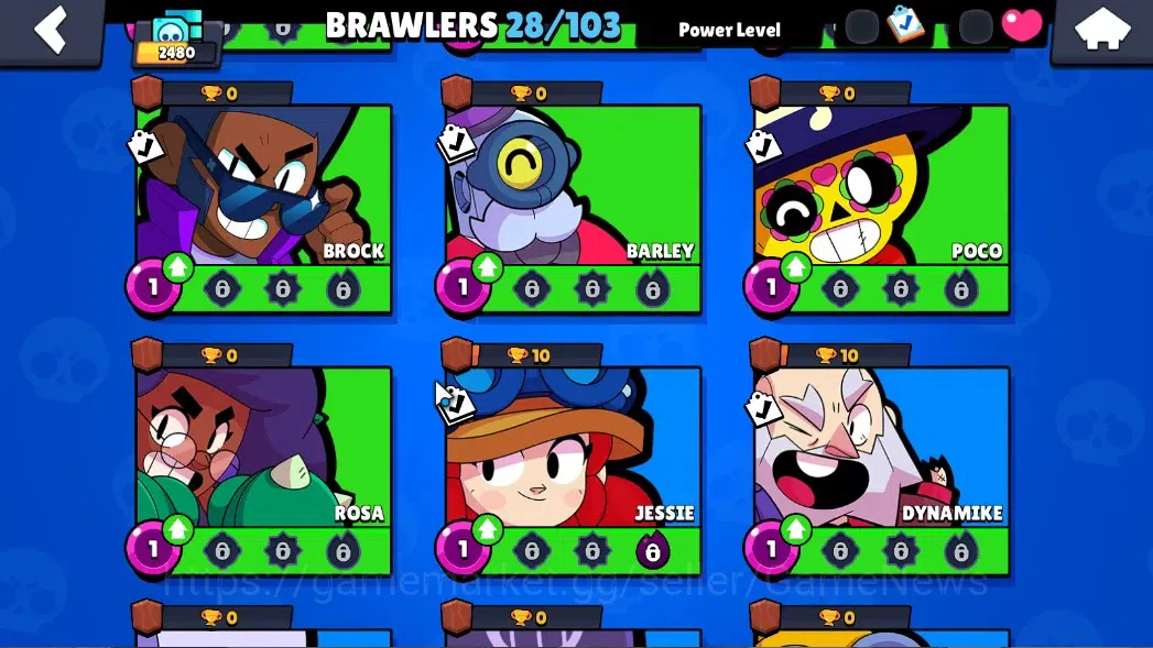 Brawl Stars Accounts 2480 Trophy|28 Brawlers 3 Max Lvl|10 Epic(Alleycat image 9