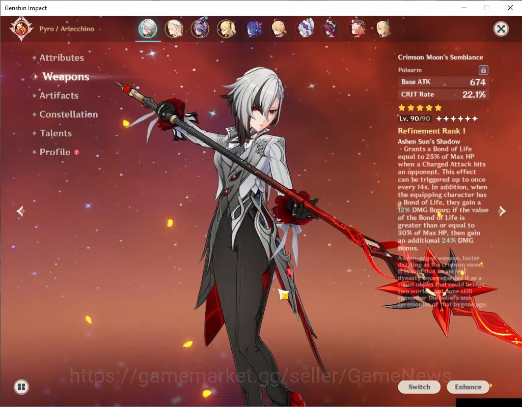 Genshin Impact Accounts ASIA|AR 55|3 Limited + 5 (*5Weapon)|[Arlecchino,Ni image 3