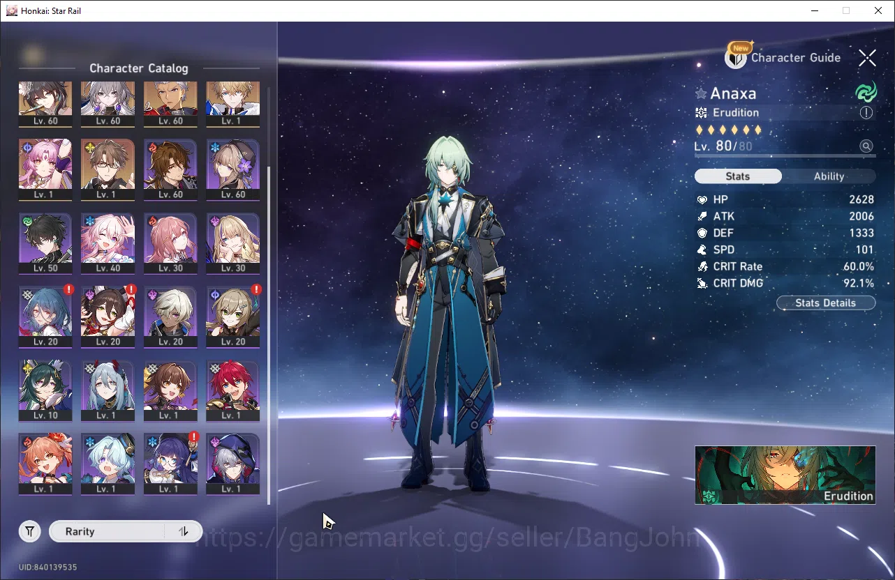 Honkai Star Rail Accounts asia tl 64 6 limit anaxa e2+s1 cerydra + sign  dan image 3
