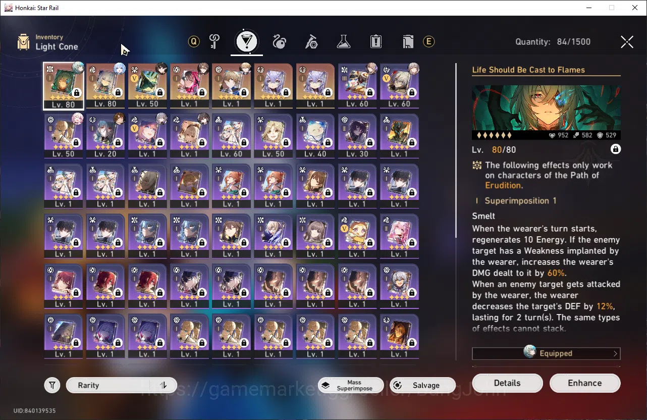 Honkai Star Rail Accounts asia tl 64 6 limit anaxa e2+s1 cerydra + sign  dan image 6