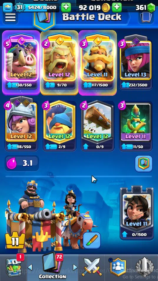 Clash Royale Accounts Lv 31|Trophy 7058|KTL 11|Total Card 117|3 Hero 5 E image 18