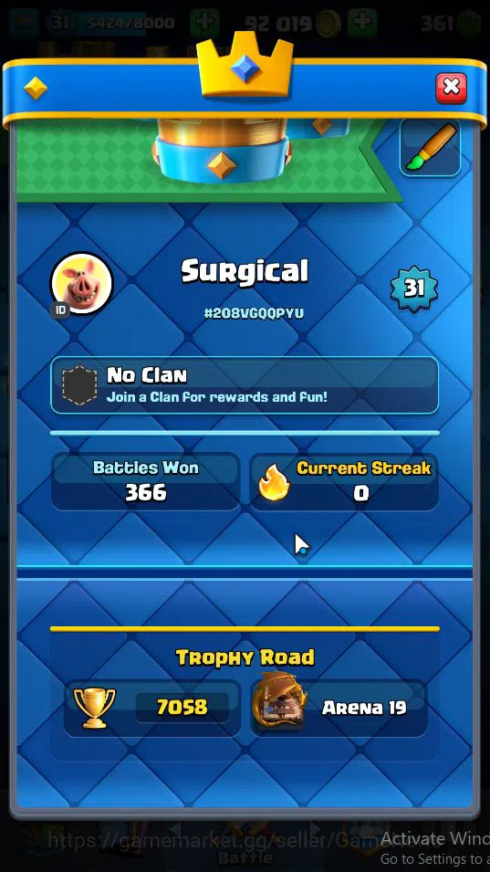 Clash Royale Accounts Lv 31|Trophy 7058|KTL 11|Total Card 117|3 Hero 5 E image 20