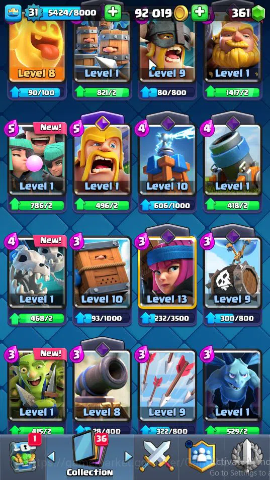 Clash Royale Accounts Lv 31|Trophy 7058|KTL 11|Total Card 117|3 Hero 5 E image 4