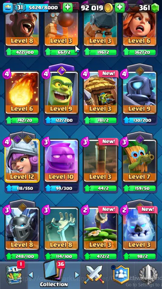 Clash Royale Accounts Lv 31|Trophy 7058|KTL 11|Total Card 117|3 Hero 5 E image 5