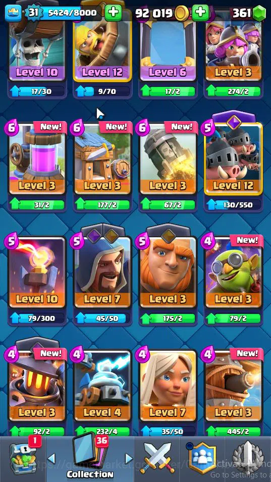 Clash Royale Accounts Lv 31|Trophy 7058|KTL 11|Total Card 117|3 Hero 5 E image 6