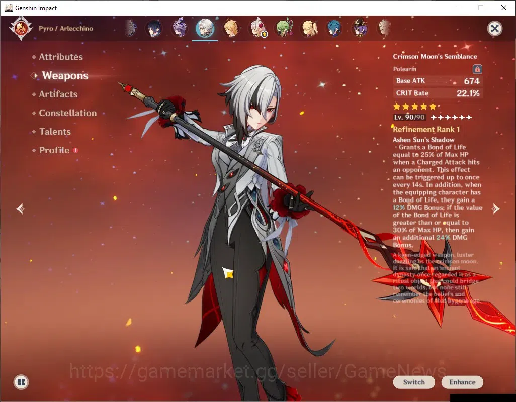 Genshin Impact Accounts Asia|AR 60|15 Limit+13(*5Wep)|([HuTaoC2,Neuvil]+Sk image 11