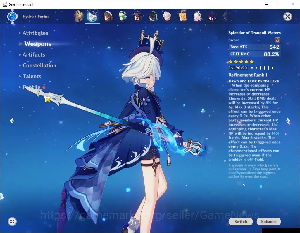 Genshin Impact Accounts Asia|AR 60|15 Limit+13(*5Wep)|([HuTaoC2,Neuvil]+Sk image 5