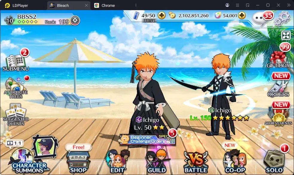 Bleach: Brave Souls Accounts High-End GLOBAL|54K ORB|IchigoDreamTeam,Aizen Renewed,Uryu 7th,Byakuya Renewed,Gremmy 1