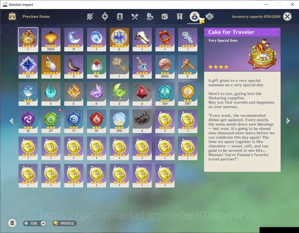 Genshin Impact Accounts Asia|AR 57|Mavu PremTeam|10 Limit+5(*5Weap)|(Mavui image 11
