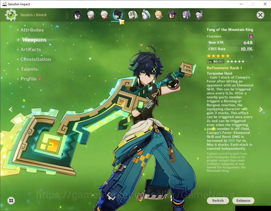 Genshin Impact Accounts Asia|AR 57|Mavu PremTeam|10 Limit+5(*5Weap)|(Mavui image 5