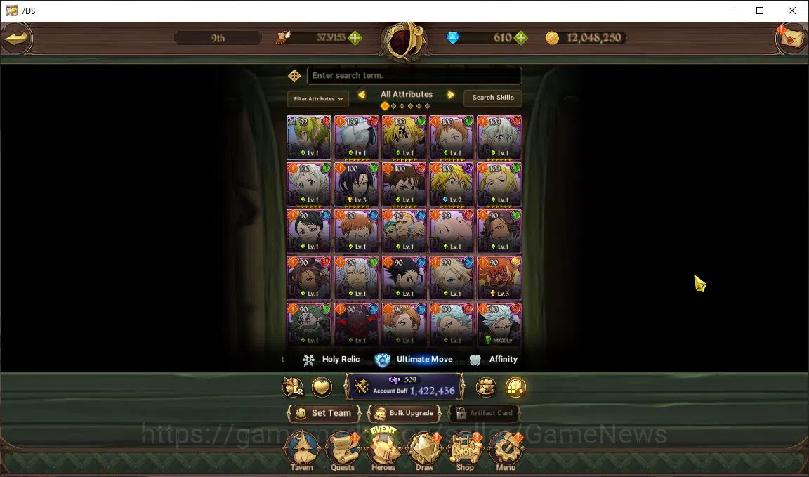 The Seven Deadly Sins: Grand Cross Midgame Global|1,4M CC|610 DM|1 LR+5 UR|Helbram,DKM,Meresc image 1